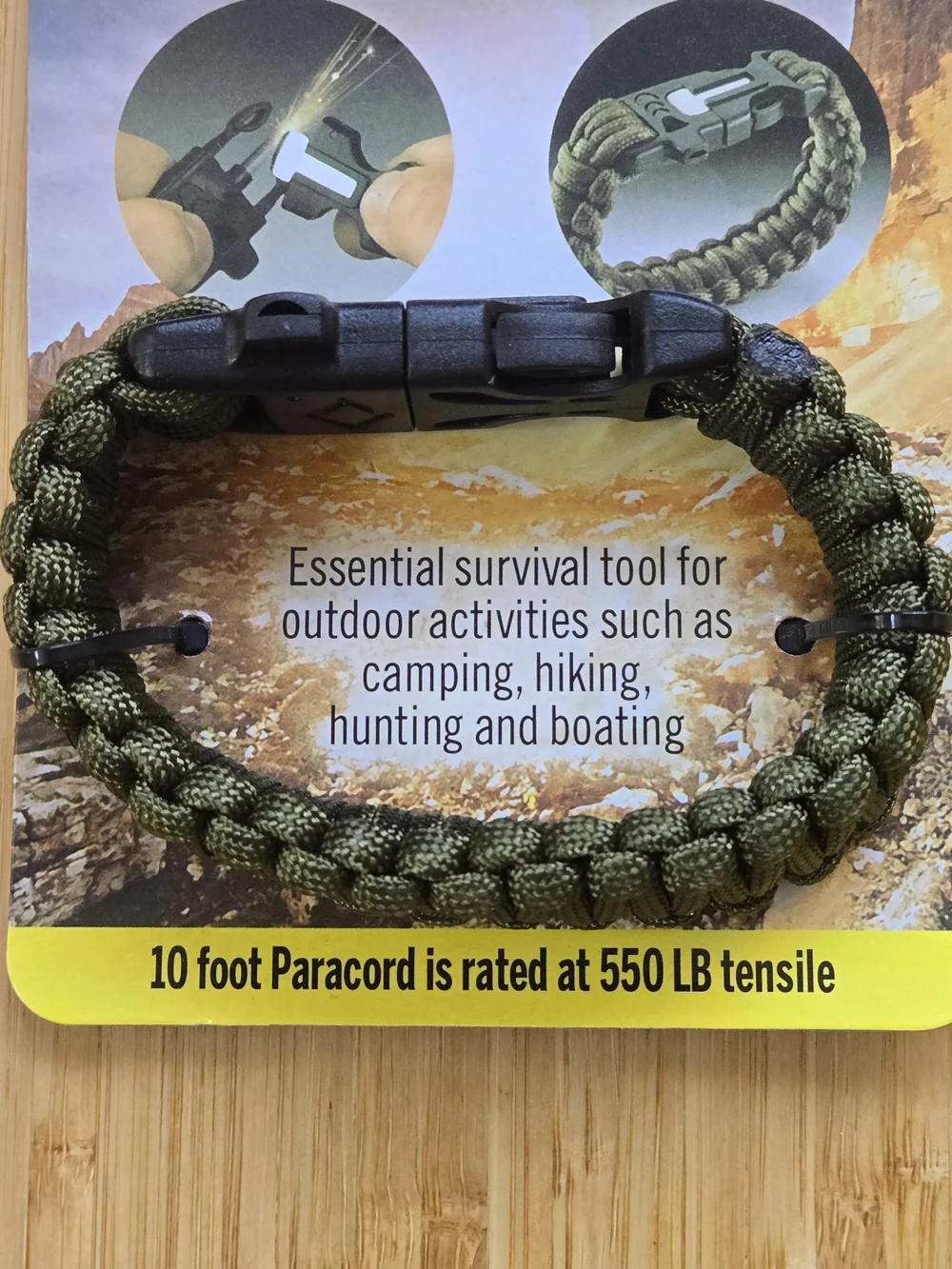 Whistles Survival Whistle with Black Paracord